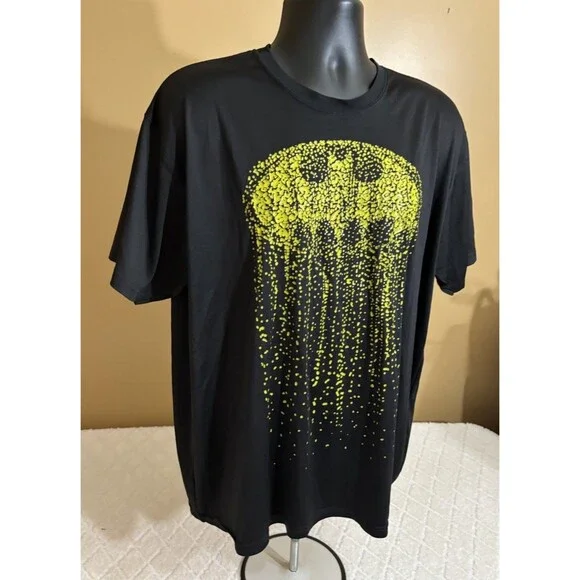 Batman DC Comics Cascading Logo Soft Feel Black Shirt Men’s Size XL - Picture 3 of 14